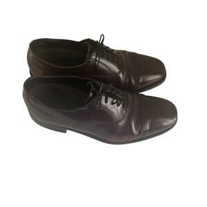 Florsheim Men's Size 9.5 D Italy Leather Mahogany‎ Dress Cap Toe Shoes